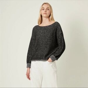 French Connection Charcoal and White Knit Sweater